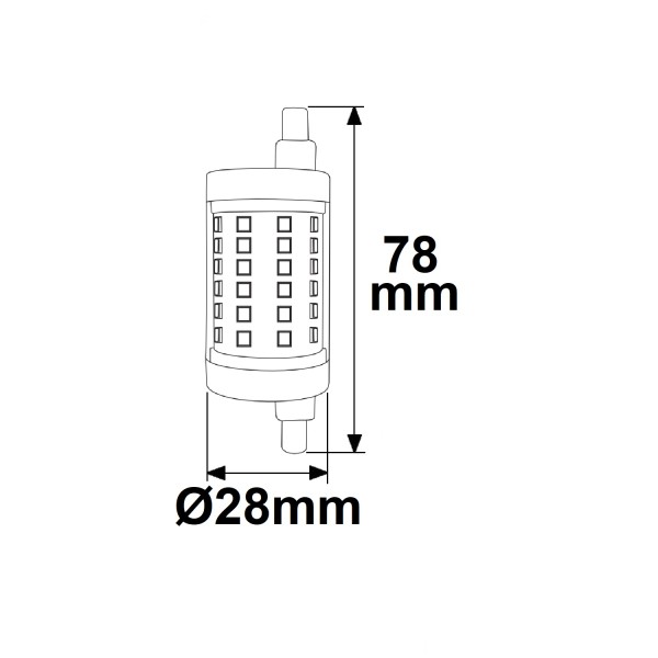 ISOLED R7s LED Stab, 8W, Länge 78mm, neutralweiß, dimmbar