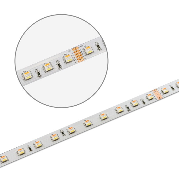 ISOLED LED SIL RGB+WW+KW CCT Flexband, 48V DC, 17W, IP20, 5in1 Chip, 10m Rolle, 60 LED/m