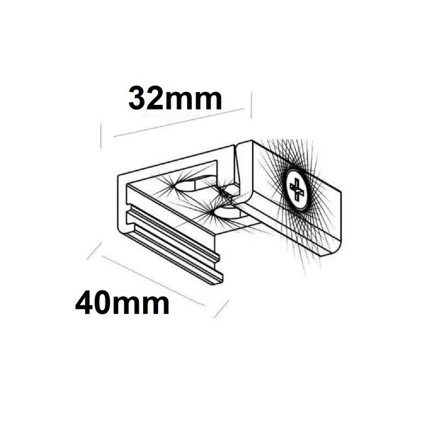 ISOLED 3-Phasen DALI Schienen Montageclip, schwarz, 1 STK