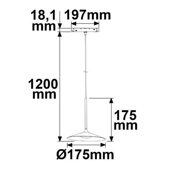 ISOLED Track48 Hängeleuchte Shade 5,5W, 120°, 48V DC, schwarz, 3000K, DALI dimmbar