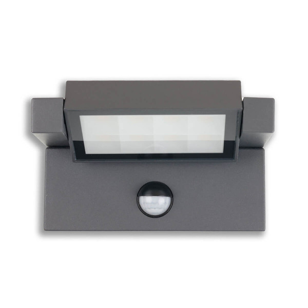 Isoled LED Wandleuchte mit einstellbarem PIR Bewegungs-/Helligkeitssensor, 12W, IP65, schwenkbar, warmweiß 116599