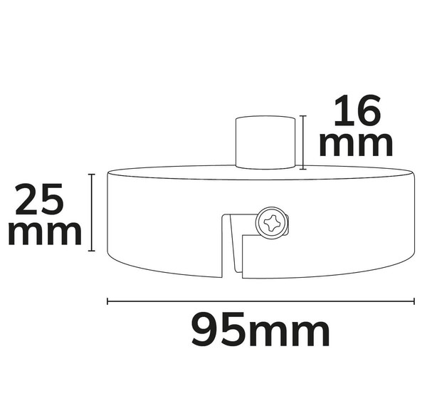 Isoled Deckenbaldachin rund, grau, für Kabel mit bis zu max. 9,8mm Manteldurchm. 116606