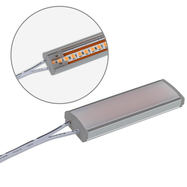 Isoled Endkappe grau für Surf12 Flat mit Einspeiser FC-Flexband, 50cm Kabel + MiniAmp-Stecker, max. 3A 116661