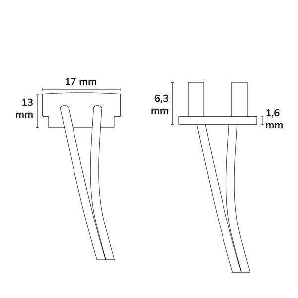 Isoled Endkappe weiß für Surf12 Flat mit Einspeiser FC-Flexband, 50cm Kabel + MiniAmp-Stecker, max. 3A 116662