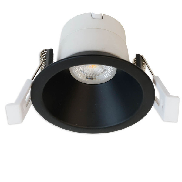 Isoled LED Einbaustrahler BACK60, schwarz matt, rund, 5W, CRI90, 2700K, rückversetzt, UGR<12, dimmbar 116700