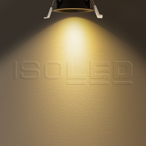 Isoled LED Einbaustrahler BACK60, schwarz matt, rund, 5W, CRI90, 2700K, rückversetzt, UGR<12, dimmbar 116700