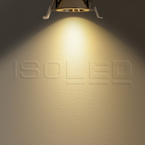 Isoled LED Einbaustrahler BACK60, nickel geb., rund, 5W, CRI90, 2700K, rückversetzt, UGR<12, dimmbar 116704