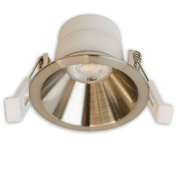 Isoled LED Einbaustrahler BACK60, nickel geb., rund, 5W, CRI90, 3000K, rückversetzt, UGR<12, dimmbar 116705