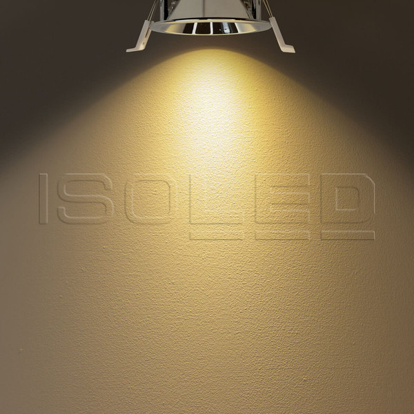 Isoled LED Einbaustrahler BACK60, alu glänzend, rund, 5W, CRI90, 2700K, rückversetzt, UGR<12, dimmbar 116706