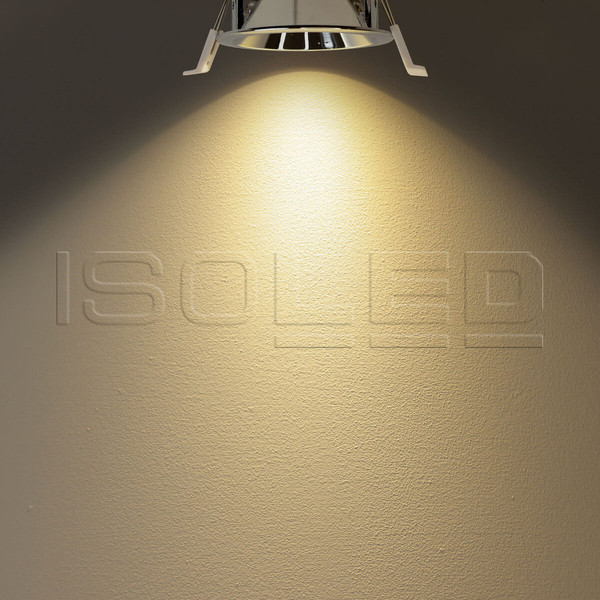 Isoled LED Einbaustrahler BACK60, alu glänzend, rund, 5W, CRI90, 3000K, rückversetzt, UGR<12, dimmbar 116707