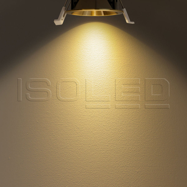 Isoled LED Einbaustrahler BACK60, messing geb., rund, 5W, CRI90, 2700K, rückversetzt, UGR<12, dimmbar 116708