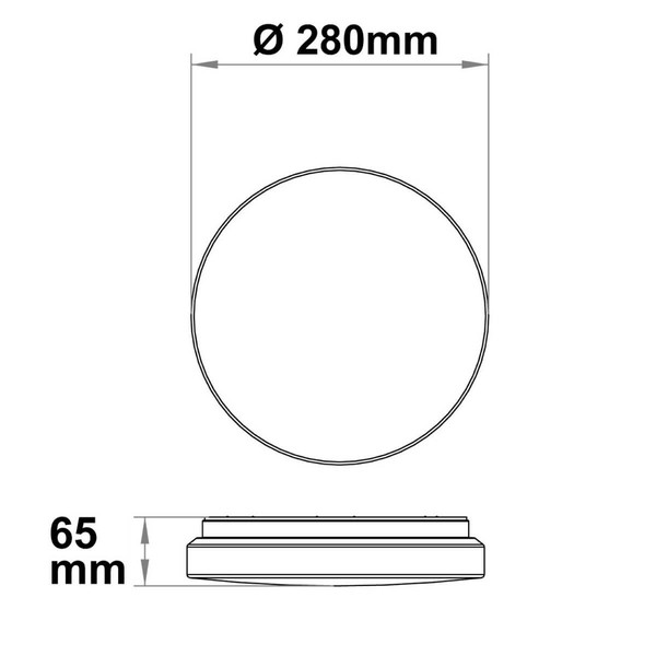 Isoled LED Deckenleuchte 13/18W mit HF-Sensor, weiß rund, DN280, IP64, 120lm/W, ColorSwitch 3000/4000/6000K 116718