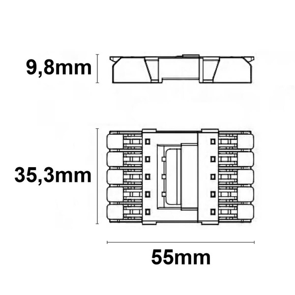 Isoled Durchgang Steckverbinder 5-polig, 0,5-2,5mm², max. 250V/10A 116721
