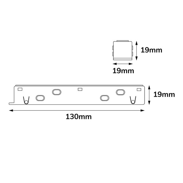 Isoled Track48 Linear-Verbinder-Mini, starr, stromführend, schwarz, max. 6A, 4-polig 116736