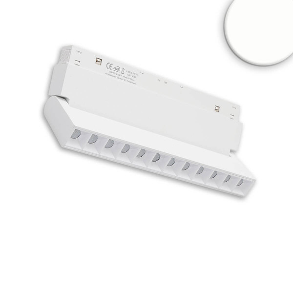 Isoled Track48 Raster-Schienenstrahler 22cm weiß, 12W, 36°, UGR<19, 48V DC, 4000K, CRI90, DALI dimmbar 116756
