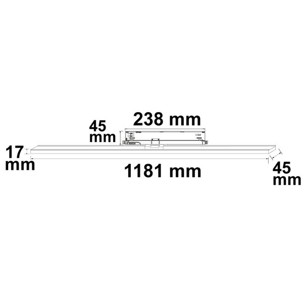 Isoled 3-PH Linearleuchte prismatisch, 120cm, 40W, schwarz, 3000/3500/4000K, CRI90, DALI dim 116812