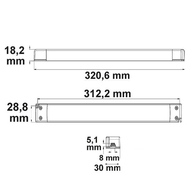 Isoled LED Trafo 24V/DC, 0-100W, SELV, ultraflach 116816