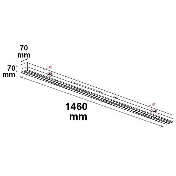 Isoled FastFix LED Linearsystem S Modul 1,5m 25-75W, 4000K, 180lm/W, 90°, DALI dimmbar mit Notlichtfunktion 116832