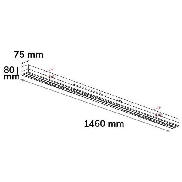 Isoled LED Wannenleuchte SL 150cm, IP66, mit HF-Sensor, PowerSwitch 36-57W, 140lm/W, 4000K 116892