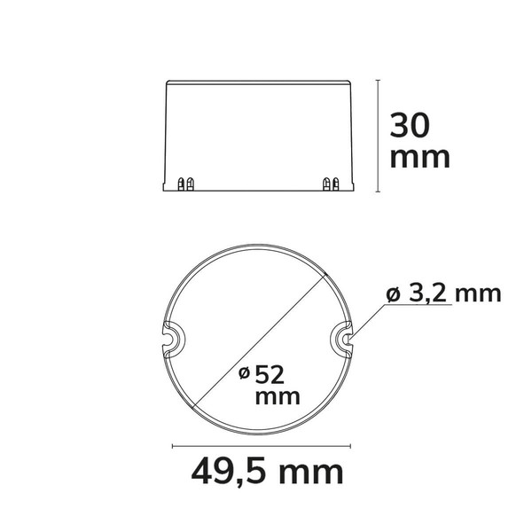 Isoled LED Schalterdosen-PWM-Trafo 24V/DC, 12-25W, Tiefe 30mm, IP65, dimmbar, SELV 116895