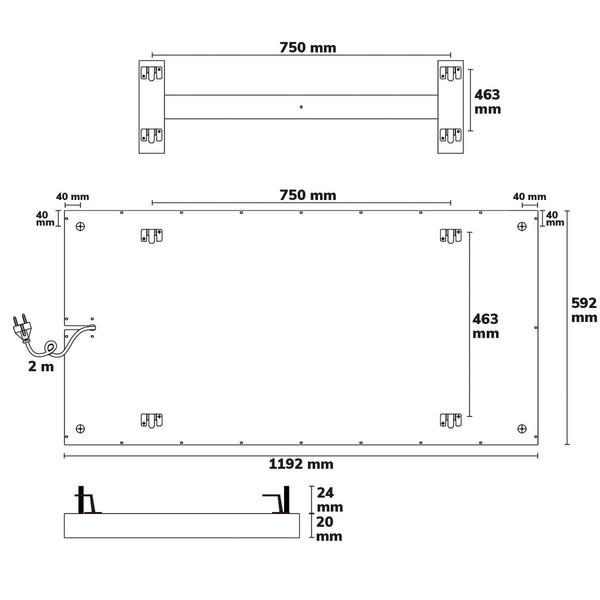 Isoled Infrarot-Panel BEST STANDARD 592x1192mm, 630W 116903
