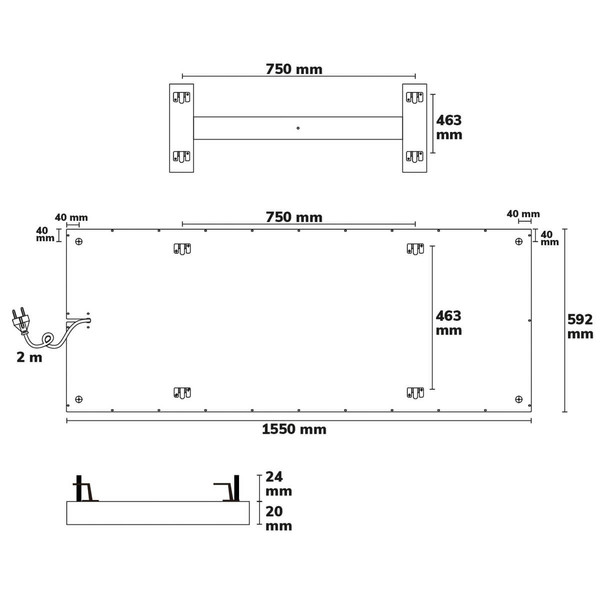 Isoled Infrarot-Panel BEST STANDARD 592x1500mm, 880W 116905