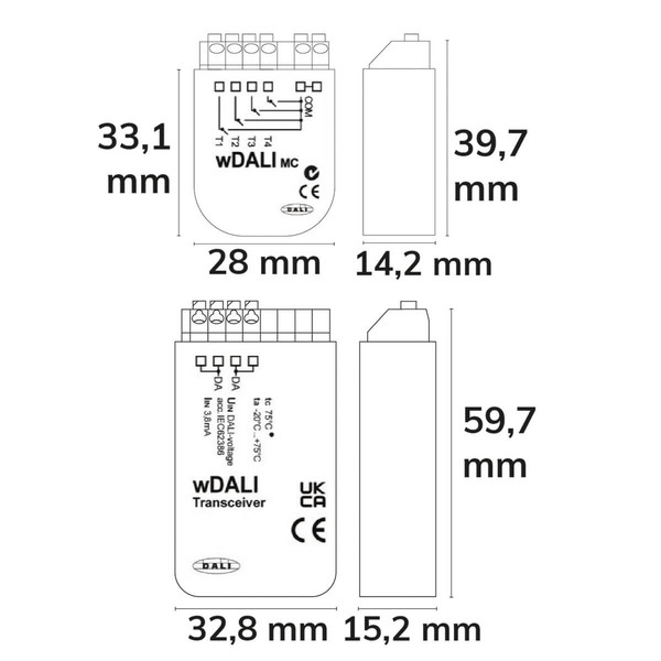 Isoled SET aus 116822 DALI Funktransmitter und 116927 Receiver 116928