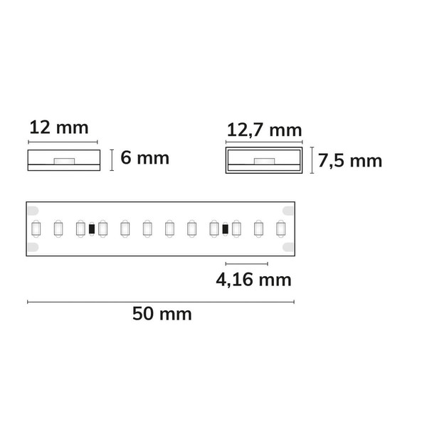 Isoled LED AQUA CRI927 Linear 48V Flexband, 8W, IP68, 2700K, 5m Rolle, 240 LED/m 116932