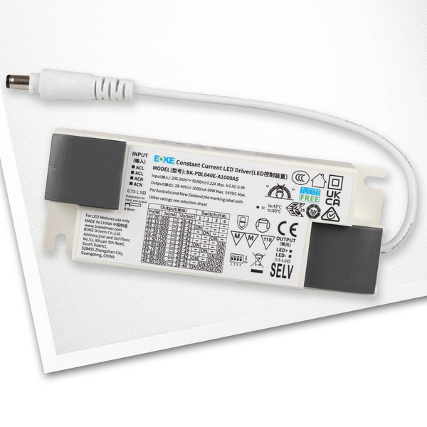 Isoled LED Panel Professional Line 308x1550mm, UGR<19 4H/8H, 36W, RAL9016, neutralweiß, PowerSwitch 21-40W 116954