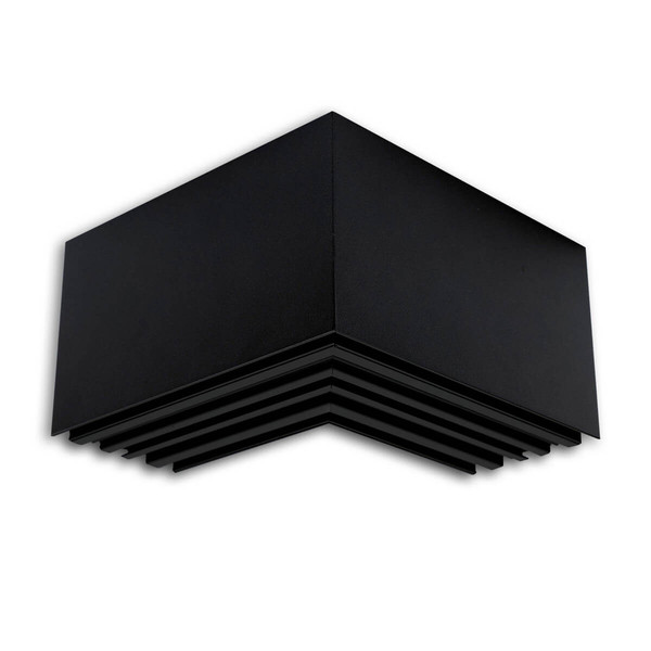 Isoled LAMP40 90° Eck, geschweißt, 140x140mm, schwarz RAL 9005, exkl. Cover 116974