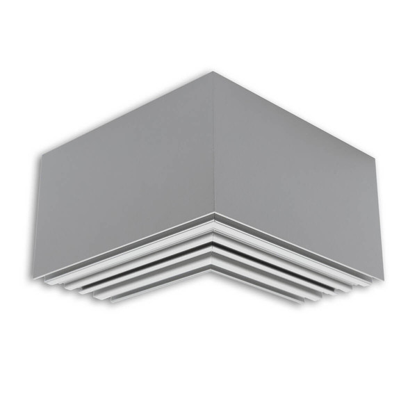 Isoled LAMP40 90° Eck, geschweißt, 140x140mm, silber pulverbeschichtet, exkl. Cover 116976