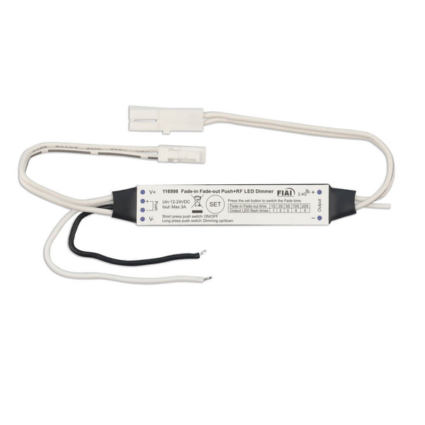 Isoled Sys-Pro Push/Funk Mini Soft-On PWM-Dimmer MiniAMP, 12-24V DC, 3A 116998