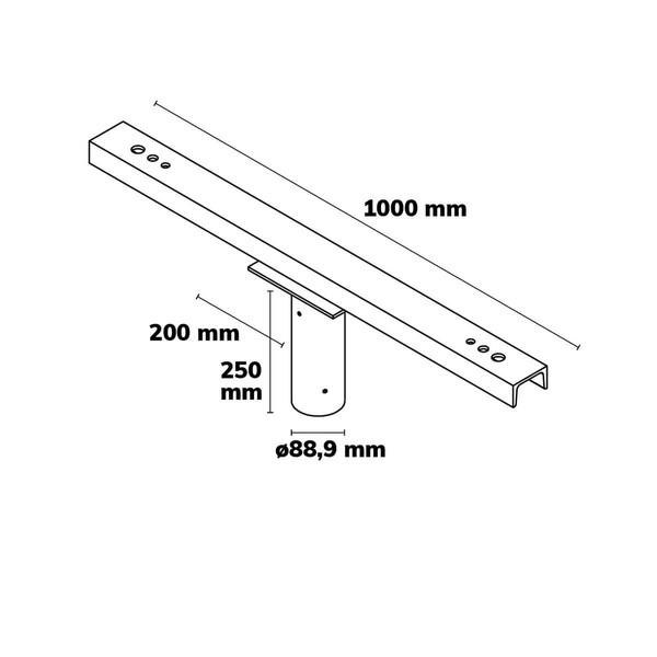 Isoled Traverse mit Zopfmaß 76mm für 2 Flutlichter 117047