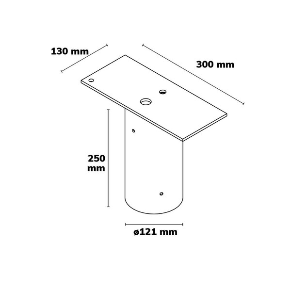 Isoled Traverse mit Zopfmaß 89/108mm für 1 Flutlicht 117048