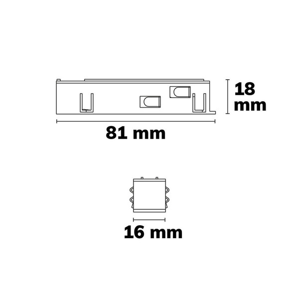 Isoled Track48 Strom Ein-/Ausspeiser Schraubklemme, schwarz, max. 6A, 4-polig (+/-/DALI+/DALI-) 117052