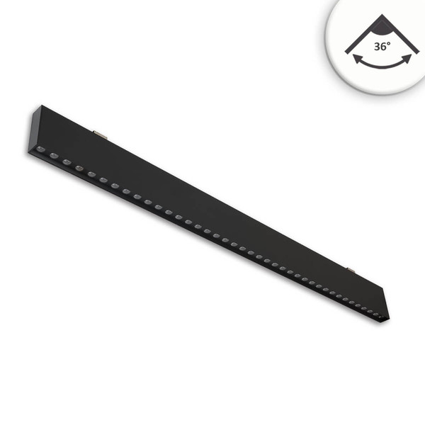 Isoled LED Hängeleuchte Raster UGR<19, 36°, 120cm, schwarz, 30W, 4000K, DALI dimmbar 117056