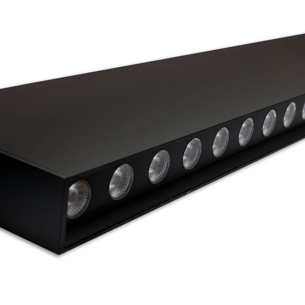 Isoled LED Hängeleuchte Raster UGR<19, 36°, 120cm, schwarz, 30W, 4000K, DALI dimmbar 117056