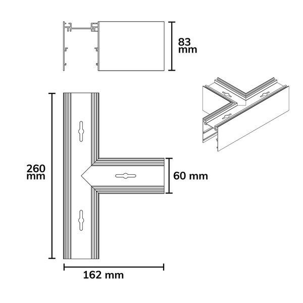 Isoled T-Verbinder für Aufbau/Hängeleuchte LINKLINE50 weiß 117075