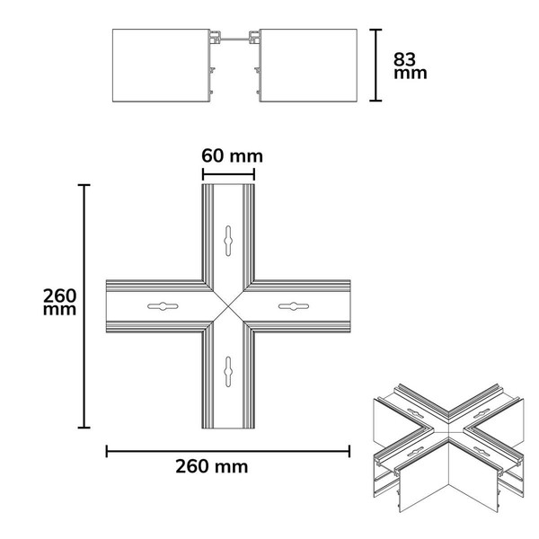 Isoled X-Verbinder für Aufbau/Hängeleuchte LINKLINE50 weiß 117077