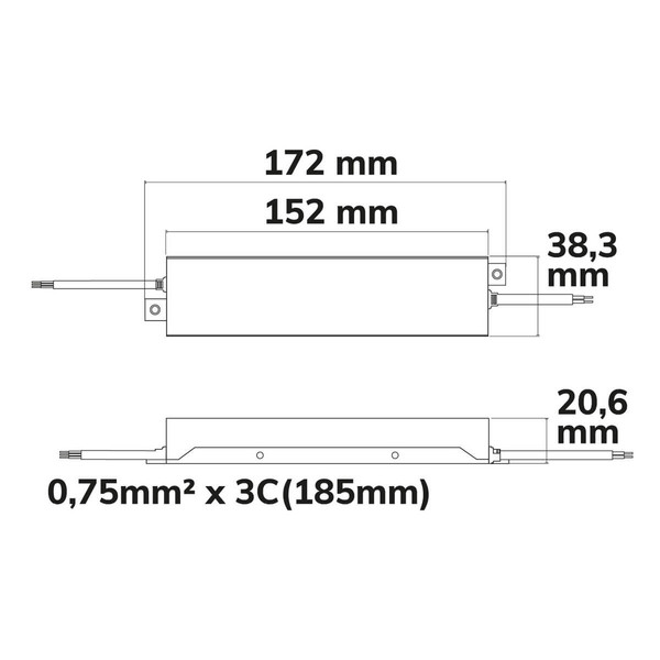 Isoled LED Trafo 48V/DC, 200W, IP67, ultraflach 117095