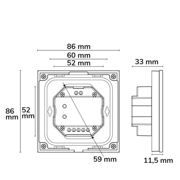 Isoled Sys-Pro RGB+weißdynamische 4 Zonen Fernbedienung mit 3 Szenenspeicher 117109