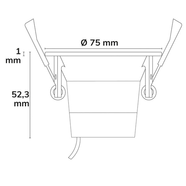 Isoled Einbaur. f. Einbaustrahler Back68&LED Modul SYS-GU10, schwenkbar, gold 117117