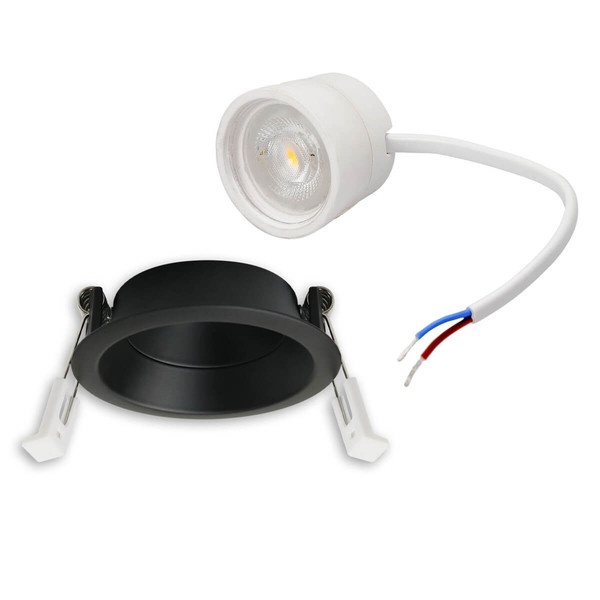 Isoled LED Einbaustr. Back68, schwarz matt, rund, 5W, CRI90, 3000K, schwenkbar, rückvers., UGR<12, dimmbar 117125