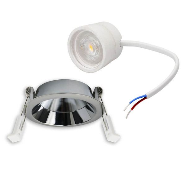 Isoled LED Einbaustr. Back68, alu glänzend, rund, 5W, CRI90, 2700K, schwenkbar, rückvers., UGR<12, dimmbar 117130