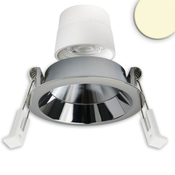 Isoled LED Einbaustr. Back68, alu glänzend, rund, 5W, CRI90, 3000K, schwenkbar, rückvers., UGR<12, dimmbar 117131