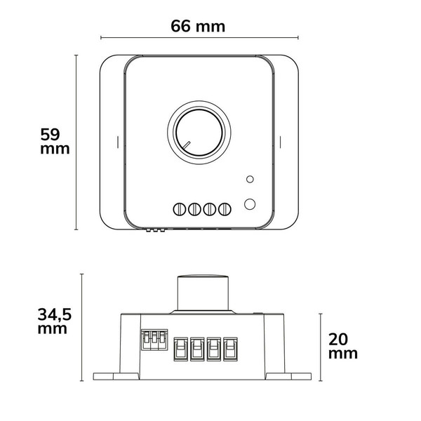 Isoled Sys-Pro Funk Multi-PWM Drehdimmer, 3s Soft-On/Soft-Off, 1 Kanal, 12-24V DC 8A, 36-48V 6A 117157