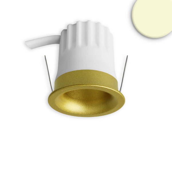 Isoled LED Einbaustrahler BACK32, gold, rund, 5W, CRI90, 3000K, rückversetzt, Honeycomb, dimmbar 117249