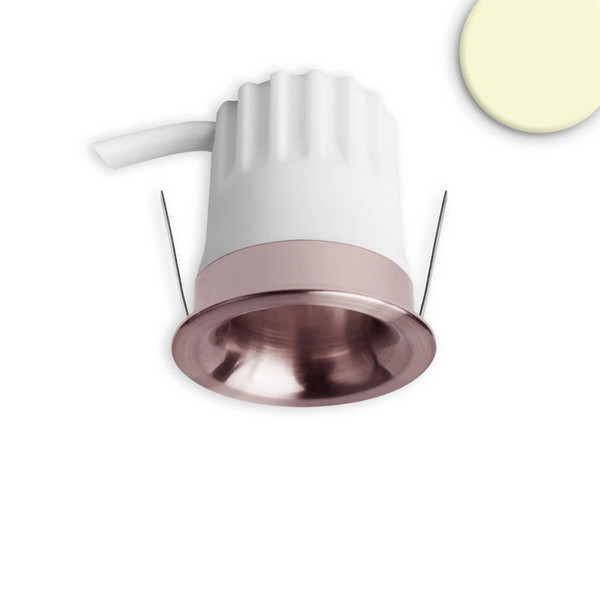 Isoled LED Einbaustrahler BACK32, rosegold, rund, 5W, CRI90, 3000K, rückversetzt, Honeycomb, dimmbar 117257