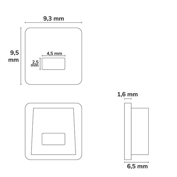 Isoled Endkappe EC 123 für Profil SURF8, schwarz, 1 STK, mit Kabeldurchführung 117286