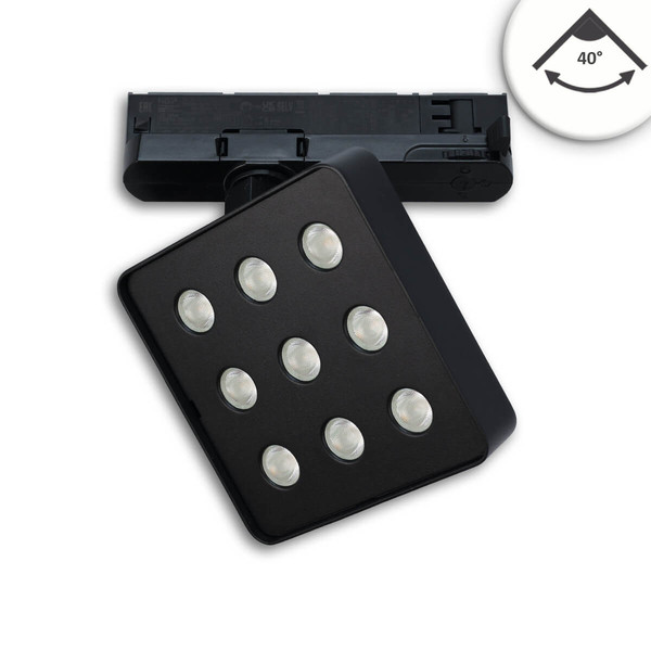 Isoled 3-Phasen Schienenstrahler MATRIX, 20W, 40°, schwarz, 4000K, UGR<19 117297